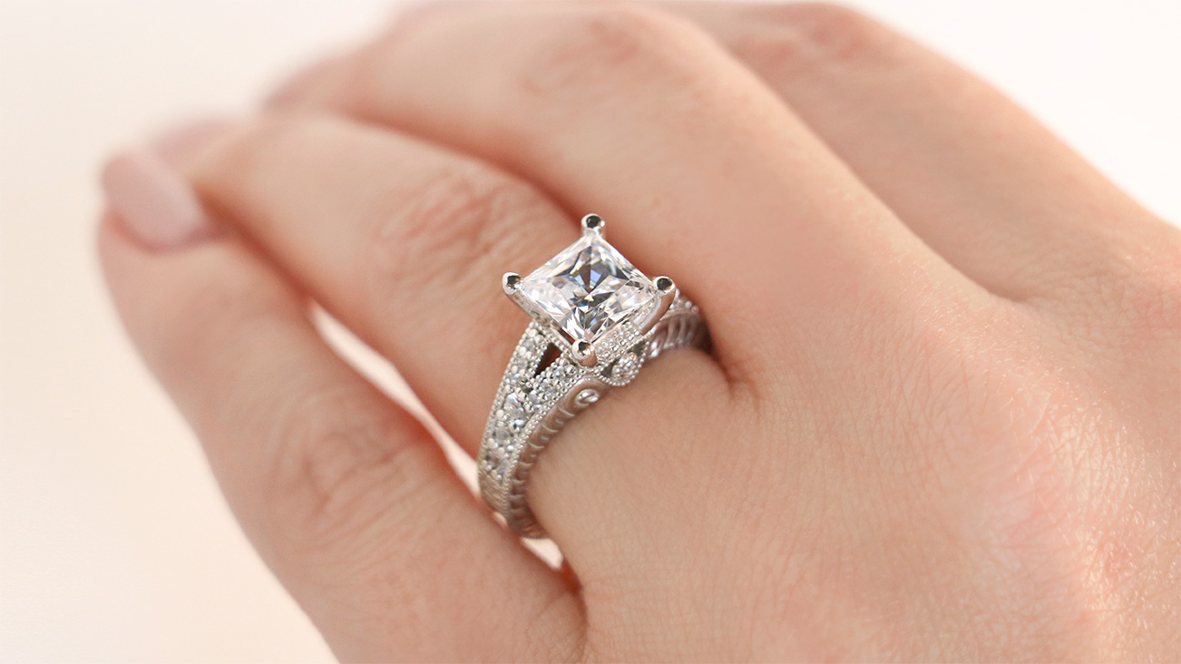 Valencia Princess Cut Engagement Ring from Diamond Nexus