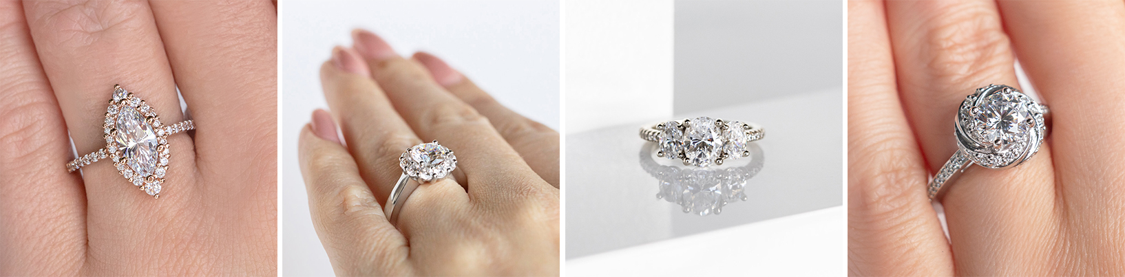 Unique simulated diamond engagement rings.