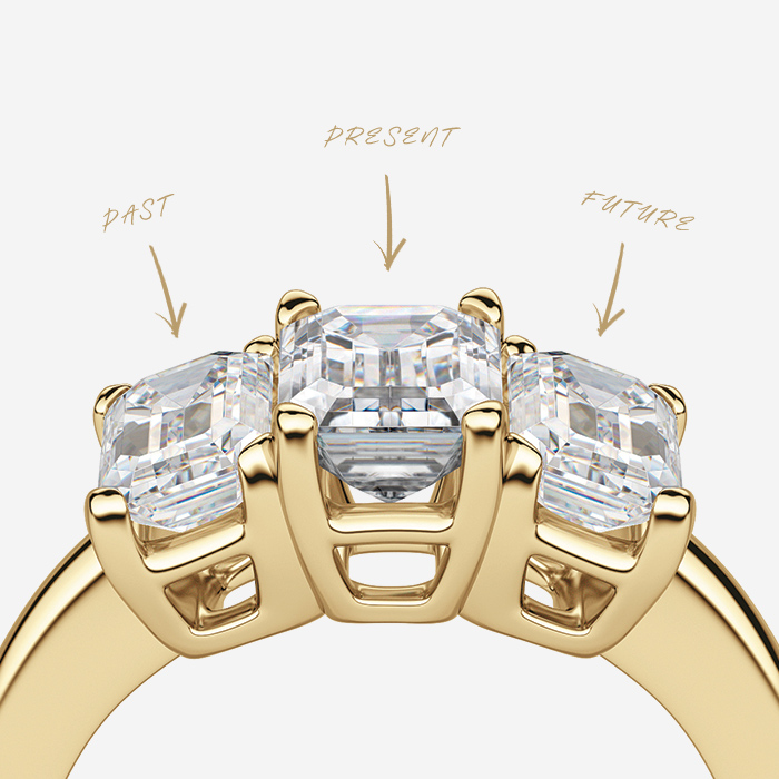 1/4 CT. T.W. Diamond Past Present Future® Bypass Engagement Ring in 10K  Gold | Zales