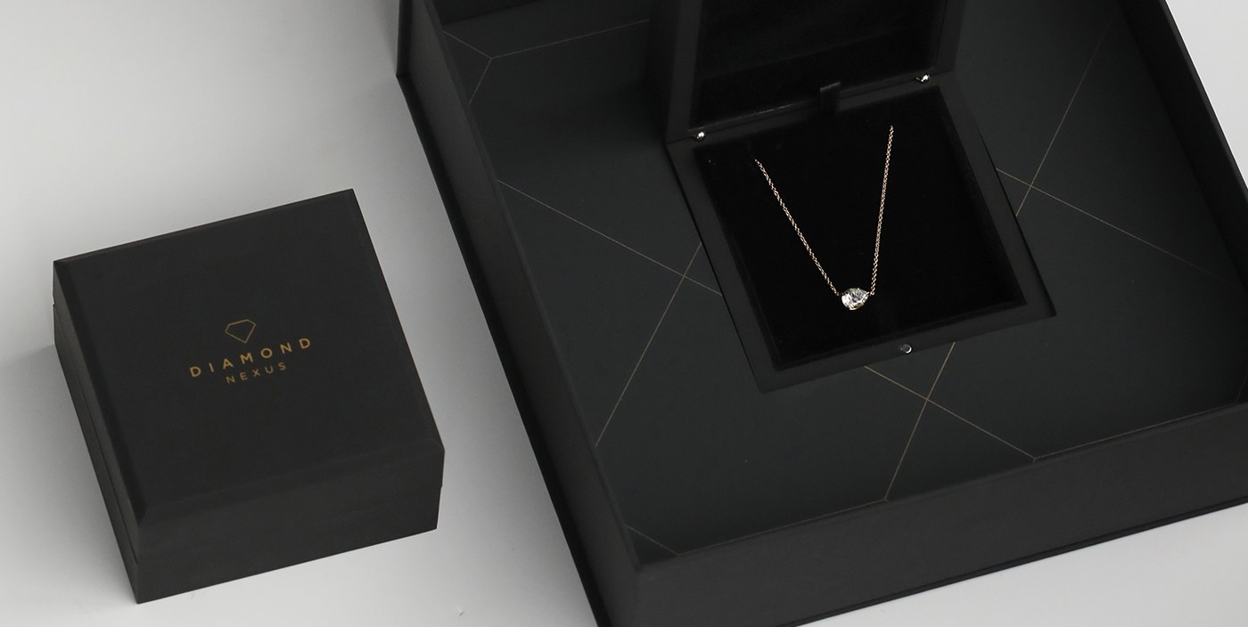 Diamond Nexus simulated diamond necklaces.