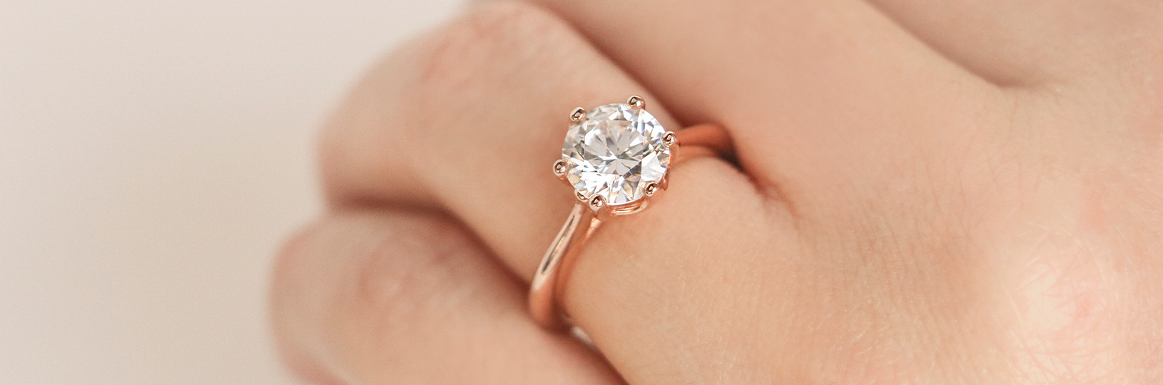 Solitaire engagement ring.