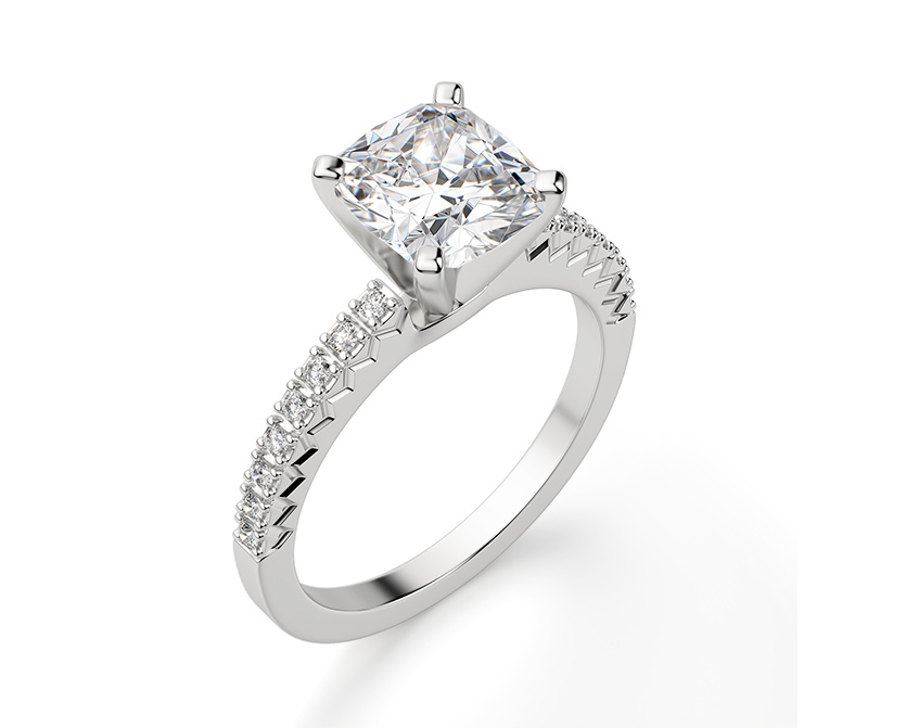 Accented engagement ring.