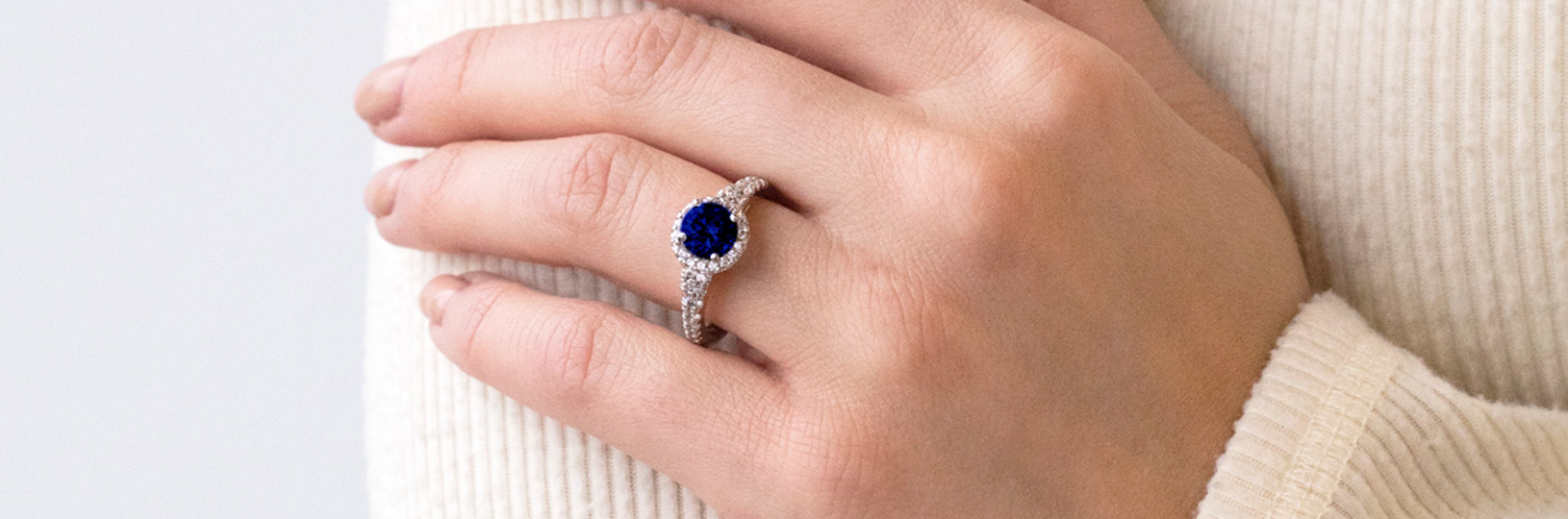 Sapphire engagement ring.