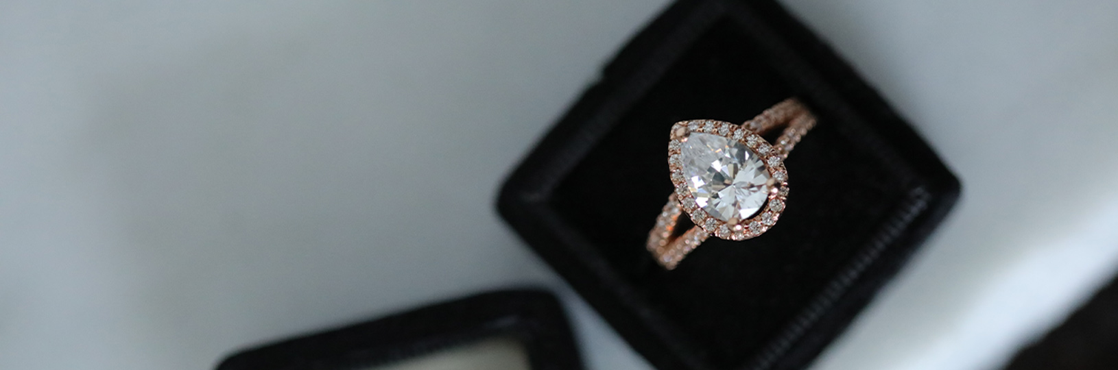 Simulated diamond engagement ring.