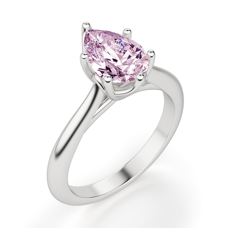 Rose colored engagement ring