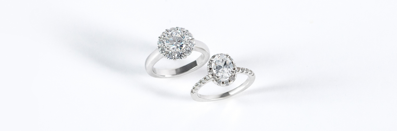 Simulated diamond engagement rings