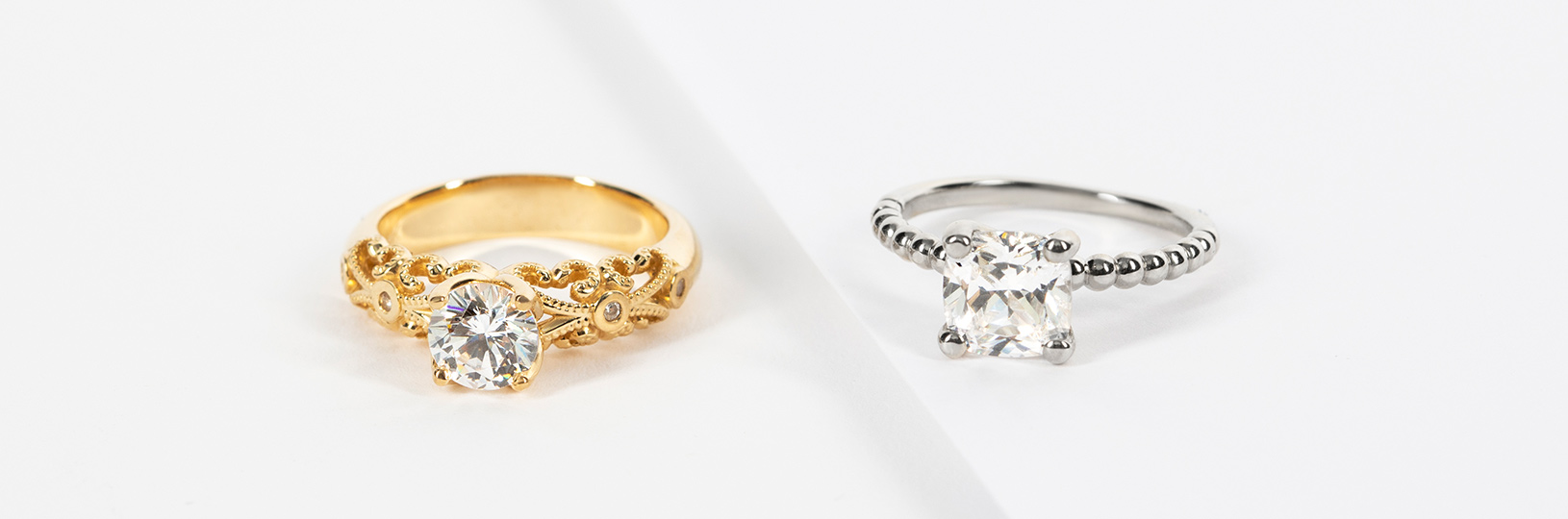 Two of the most popular metals, yellow and white gold both have their pros and cons