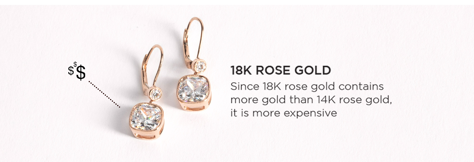 18K rose gold is more expensive than 14K rose gold