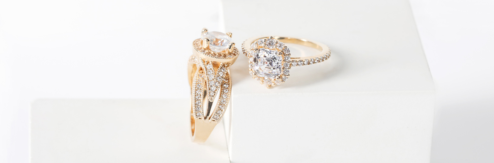 Two engagement rings side by side