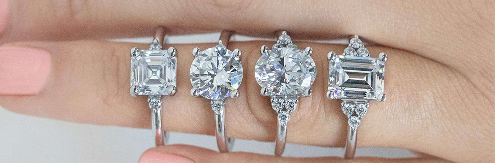 Four different diamond shapes compared side-by-side