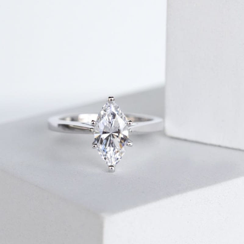 Marquise cut stone in a solitaire setting