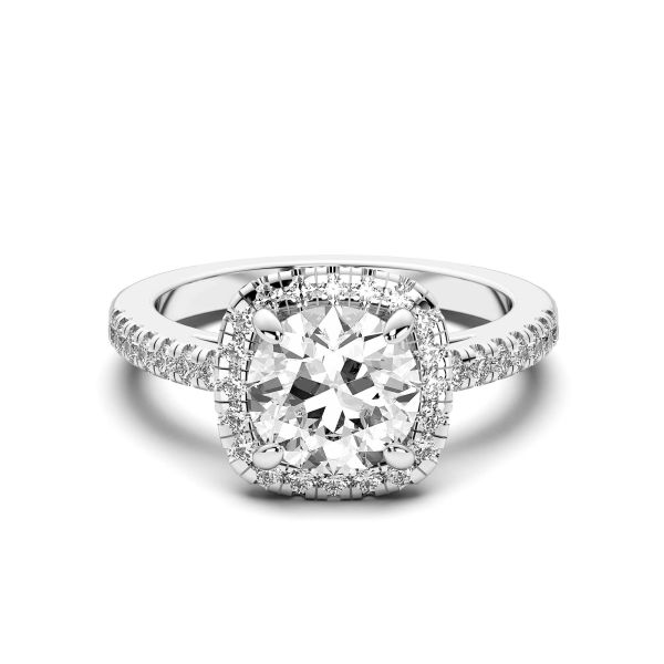 round cut halo engagement ring | Round cut halo engagement ring, Engagement  rings affordable, Round cut diamond engagement rings