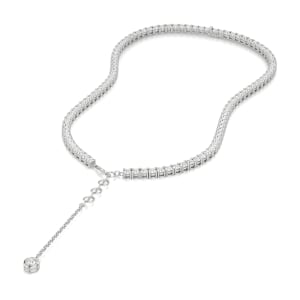 11.55 Carat Round Cut Tennis Choker Necklace, Hover, 14K White Gold, 