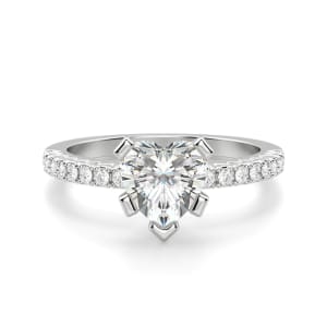 Angelix Heart Cut Engagement Ring, Default, 14K White Gold, Platinum