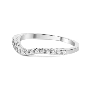 Angelix Wedding Band, Ring Size 4-5.25, 14K White Gold, Nexus Diamond Alternative, Hover,