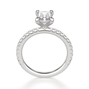 Arezzo Accented Radiant Cut Engagement Ring, Hover, 14K White Gold, Platinum, 