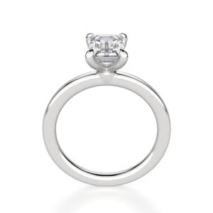 Arezzo Classic Emerald Cut Engagement Ring, Hover, 14K White Gold, Platinum