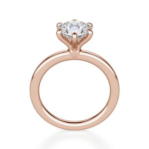 Arezzo Classic Round Cut Engagement Ring, Hover, 14K Rose Gold,
