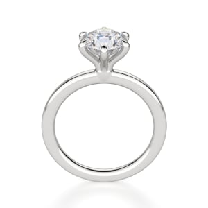 Arezzo Classic Round Cut Engagement Ring, Hover, 14K White Gold, Platinum