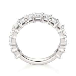 Asscher Cut Semi-Eternity Band (1 2/3 tcw), Hover, 14K White Gold,\r
