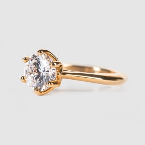 Bali Classic Engagement Ring With 1.67 ct Round Center DEW, Ring Size 6-8, 14K Yellow Gold, Hover,