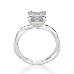 Braided Solitaire Asscher Cut Engagement Ring, Hover, 14K White Gold,