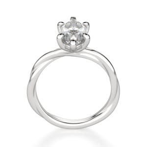 Braided Solitaire Marquise Cut Engagement Ring, Hover, 14K White Gold,