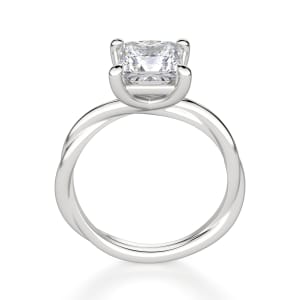 Braided Solitaire Princess Cut Engagement Ring, Hover, 14K White Gold,