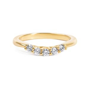 Accented Wedding Band, Ring Size 5, 18K Yellow Gold, Lab Grown Diamond, Default,