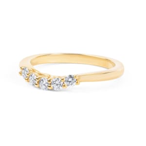 Accented Wedding Band, Ring Size 5, 18K Yellow Gold, Lab Grown Diamond, Hover,