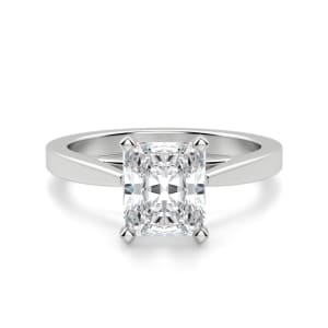 Cathedral Radiant Cut Solitaire Engagement Ring, Default, 14k White Gold,