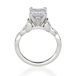 Celtic Knot Asscher Cut Engagement Ring, Hover, 14K White Gold,\r
