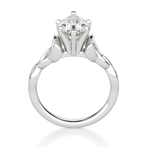 Celtic Knot Pear Cut Engagement Ring, Hover, 14K White Gold,\r
