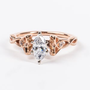 Celtic Knot Engagement Ring With 0.50 Marquise Center, Ring Size 5-6.5, 14K Rose Gold, Default,