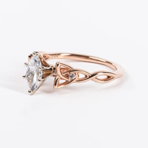 Celtic Knot Engagement Ring With 0.50 Marquise Center, Ring Size 5-6.5, 14K Rose Gold, Hover,