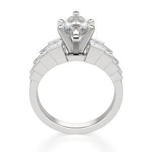 Cinderella Staircase Marquise Cut Engagement Ring, Hover, 14K White Gold, Platinum,