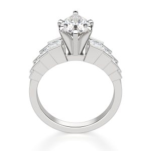 Cinderella Staircase Pear Cut Engagement Ring, Hover, 14K White Gold,