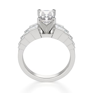 Cinderella Staircase Radiant Cut Engagement Ring, Hover, 14K White Gold,
