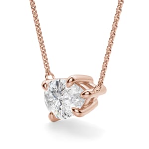 East-West Pear Cut Necklace, Hover, 14K Rose Gold, 