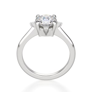 Compass Classic Round Cut Engagement Ring, Hover, 14K White Gold,