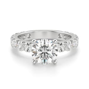 Gwyneth Round Cut Engagement Ring, Default, 14K White Gold,