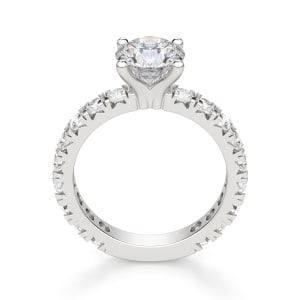Gwyneth Round Cut Engagement Ring, Hover, 14K White Gold,