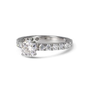 Gwyneth Engagement Ring With 1.00 ct Round Center DEW, Ring Size 7.25, 14K White Gold, Moissanite, Hover,