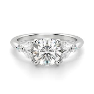 Haven Round Cut Engagement Ring, Default, 14K White Gold,