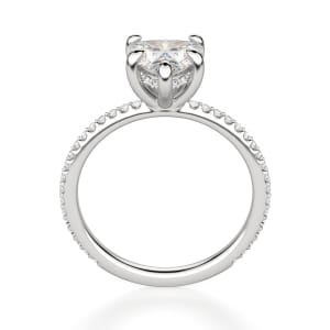 Hidden Halo Accented Heart Cut Engagement Ring, Hover, 14K White Gold, Platinum