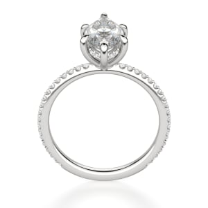 Hidden Halo Accented Marquise Cut Engagement Ring, Hover, 14K White Gold, Platinum