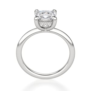 Hidden Halo Classic Cushion Cut Engagement Ring, Hover, 14K White Gold, Platinum