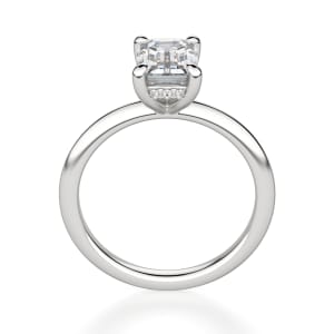 Hidden Halo Classic Emerald Cut Engagement Ring, Hover, 14K White Gold, Platinum