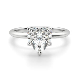 Hidden Halo Classic Heart Cut Engagement Ring, Default, 14K White Gold, Platinum