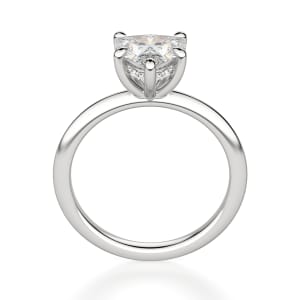 Hidden Halo Classic Heart Cut Engagement Ring, Heart, 14K White Gold, Platinum